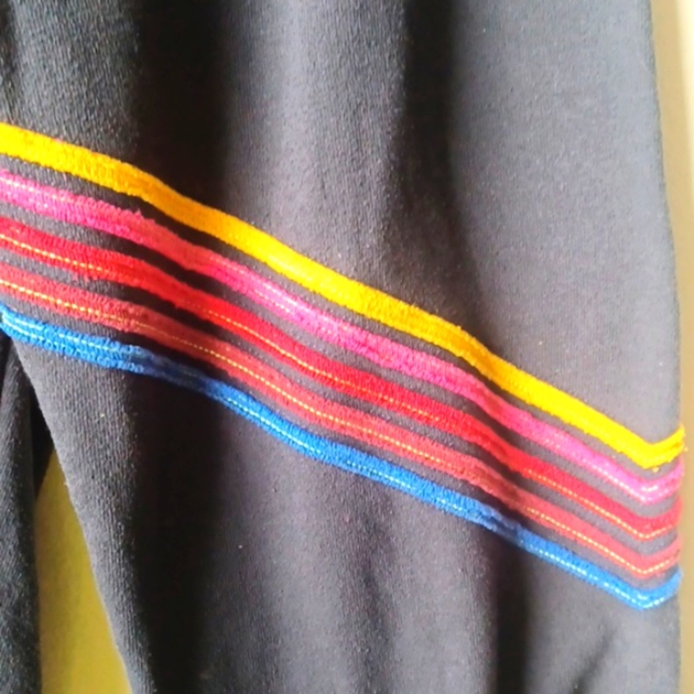 Cute Sweatpants Chevron Striped Leg Size Medium Jogger Track Pants Retro Aviator - Picture 7 of 13